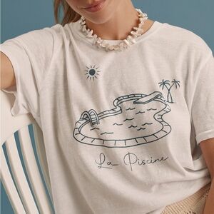 ANTHROPOLOGIE X SUNDRY La Piscine Graphic Tee, Size XS